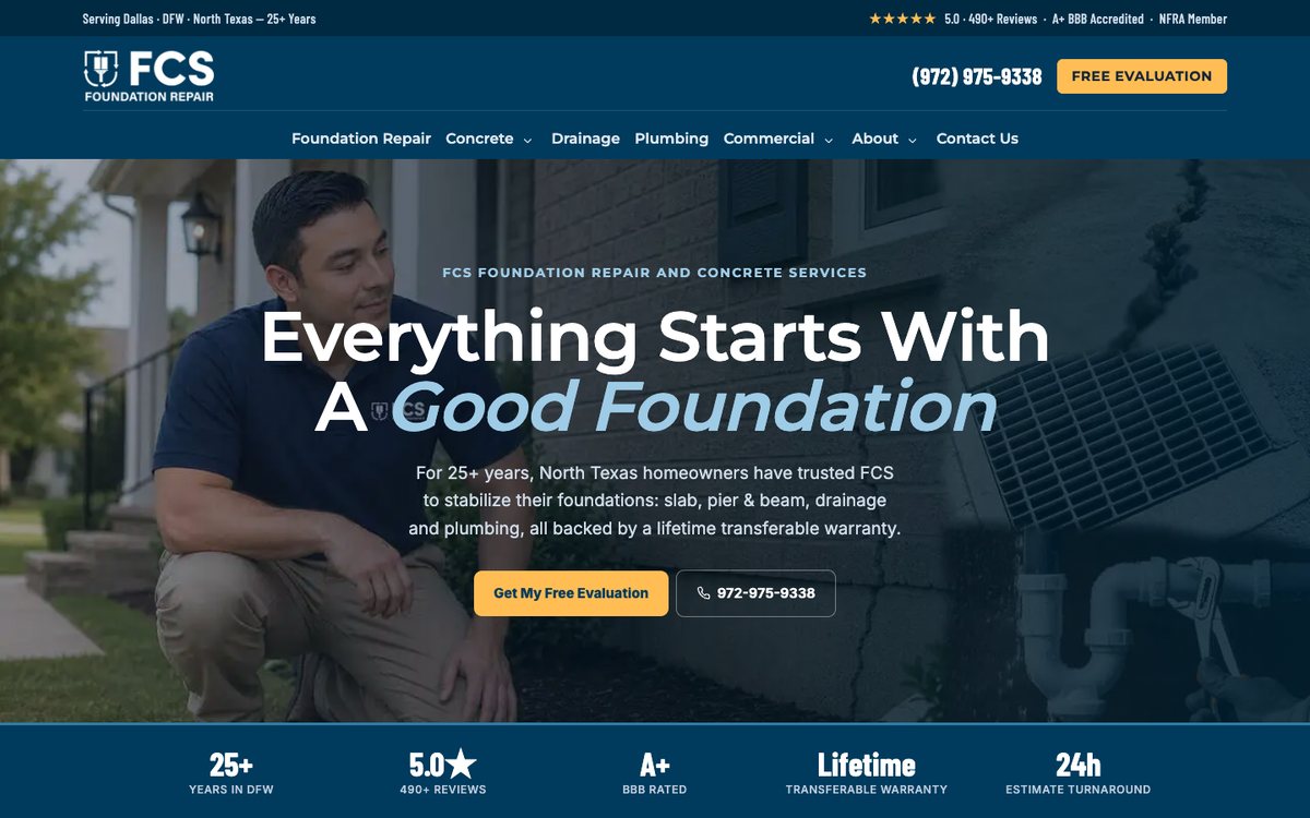FCS Foundation Repair website