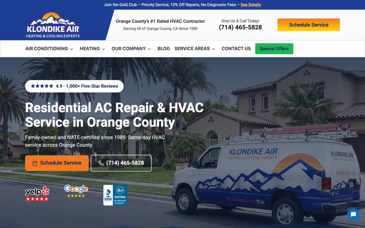 Klondike Air website