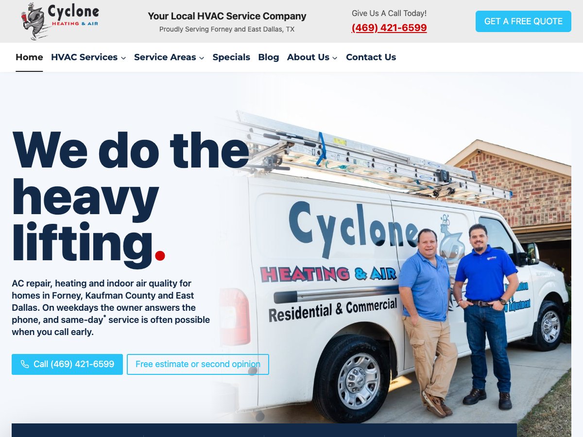 Cyclone HVAC website